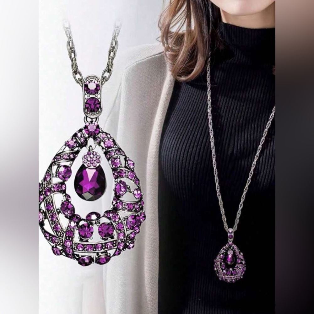 Elegant Purple Pendant Necklace